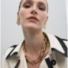 COLLANA A MAGLIE IRREGOLARI A CATENA CORTA ZINC 100%