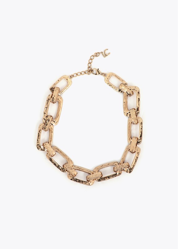 COLLANA A MAGLIE IRREGOLARI A CATENA CORTA ZINC 100%
