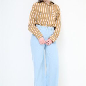 JEANS LARGO CON CUCITURE SUL DAVANTI