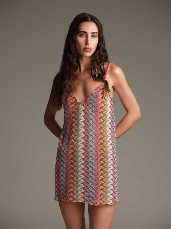 ABITO CORTO IN MAGLIA CHEVRON
