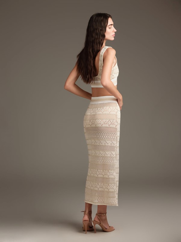 GONNA LUNGA IN MAGLIA CROCHET