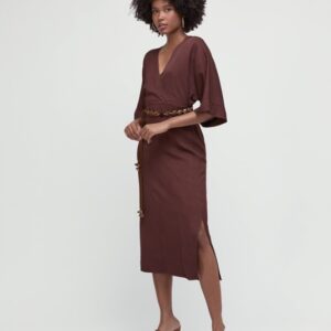 VESTITO MIDI SCOLLO A V