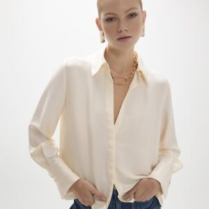 CAMICIA REGOLARE CON COLLETTO ALLA CAMICIA E SCHIENA PIEGHET