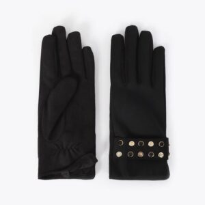 GUANTI EFFETTO PELLE CON BRACCIALE