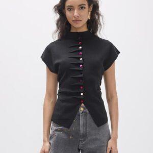 GILET CON BOTTONI MULTICOLORI