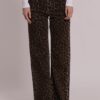 JEANS PALAZZO CON STAMPA ANIMALIER